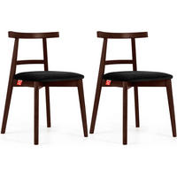 ESSTISCHSTÜHLE LILIO 2 St Vintage, Schwarz / Mahagoni - Schwarz, Holz/Textil (47/76/45cm) - KONSIMO®