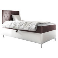 BOXBETT Filip Junior 1, Seite zum Öffnen des Bettkastens: Links - Weiß/Rosa, Holz (100/200cm) - MIRJAN24