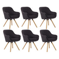 ESSZIMMERSTÜHLE Matera 6er-Set - Dunkelgrau/Naturfarben, Naturmaterialien/Textil (59/89/61cm) - Mr. Deko