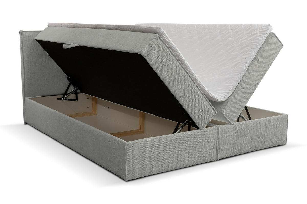 BOXBETT LISA mit Bettkästen H2/H3 Matratze 180 x 200 cm - Schwarz, Holzwerkstoff (180/200cm) - VENASI MÖBEL