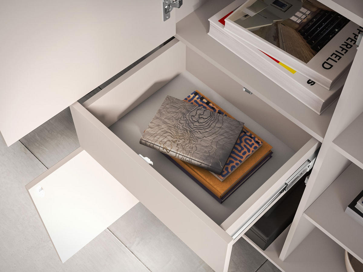 VITRINE Barnee Kaschmir 92 / 40 / 150cm - Kaschmir/Beige, Holz/Holzwerkstoff (92/150/40cm) - Feldmann-Wohnen