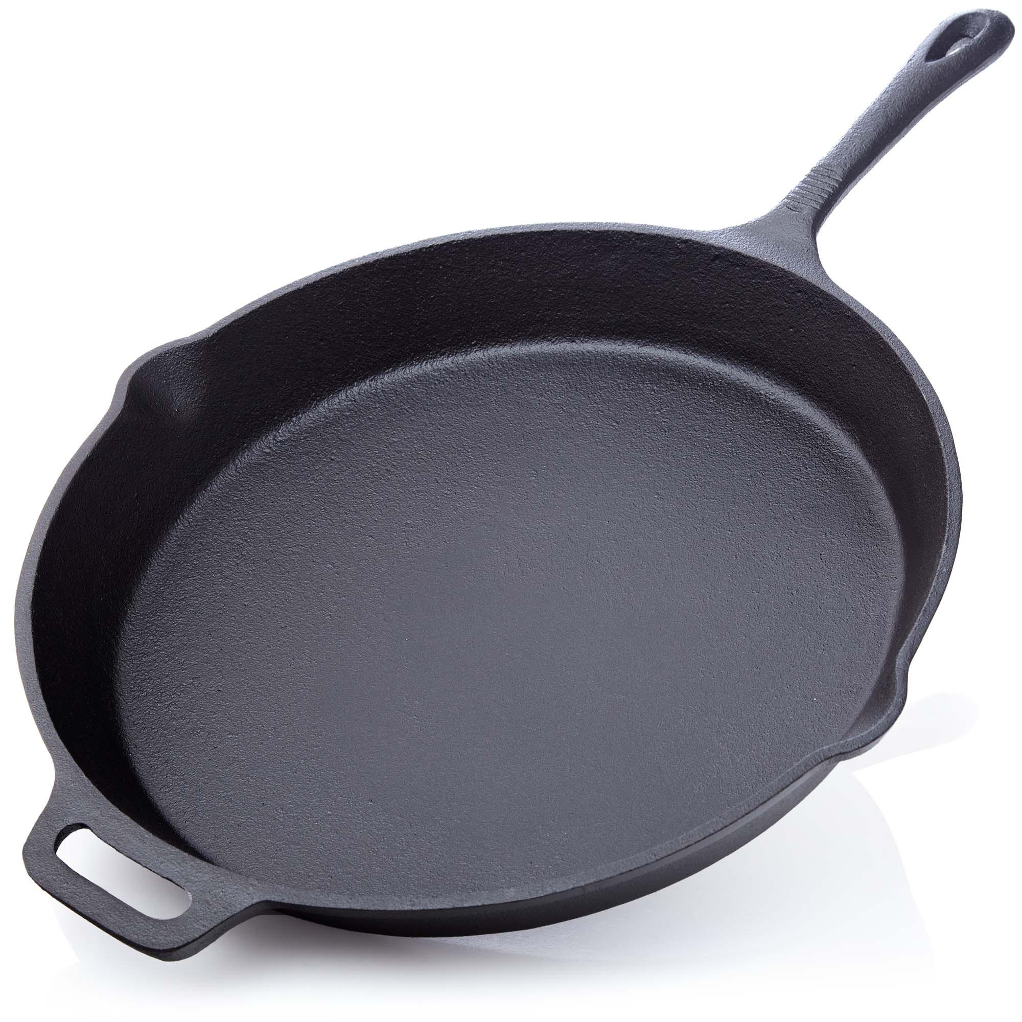 GRILLPFANNE Gusseisen Ø35cm 4600g mit Griff - Pfanne Gusspfanne - Schwarz, Metall (36.5/6/55cm) - BBQ Nerd