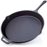 GRILLPFANNE Gusseisen Ø35cm 4600g mit Griff - Pfanne Gusspfanne - Schwarz, Metall (36.5/6/55cm) - BBQ Nerd