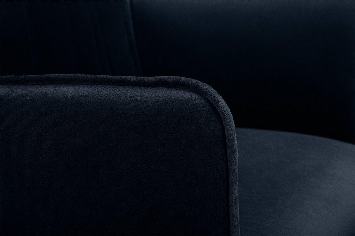 ESSZIMMERSTUHLE PYRUS 2-tlg Velours-Sitz, Dunkelblau/schwarz - Schwarz/Dunkelblau, Textil/Metall (56/84/46cm) - KONSIMO®