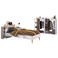 JUGENDZIMMER Aalborg 6 in Weiß und Japanischer Eiche 5 teilig - Weiß, Holzwerkstoff (120/200/80cm)