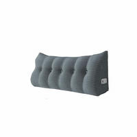 RÜCKENKISSEN für Bett Kord Grau 160 cm - Grau, Textil (50/160cm) - Vercart
