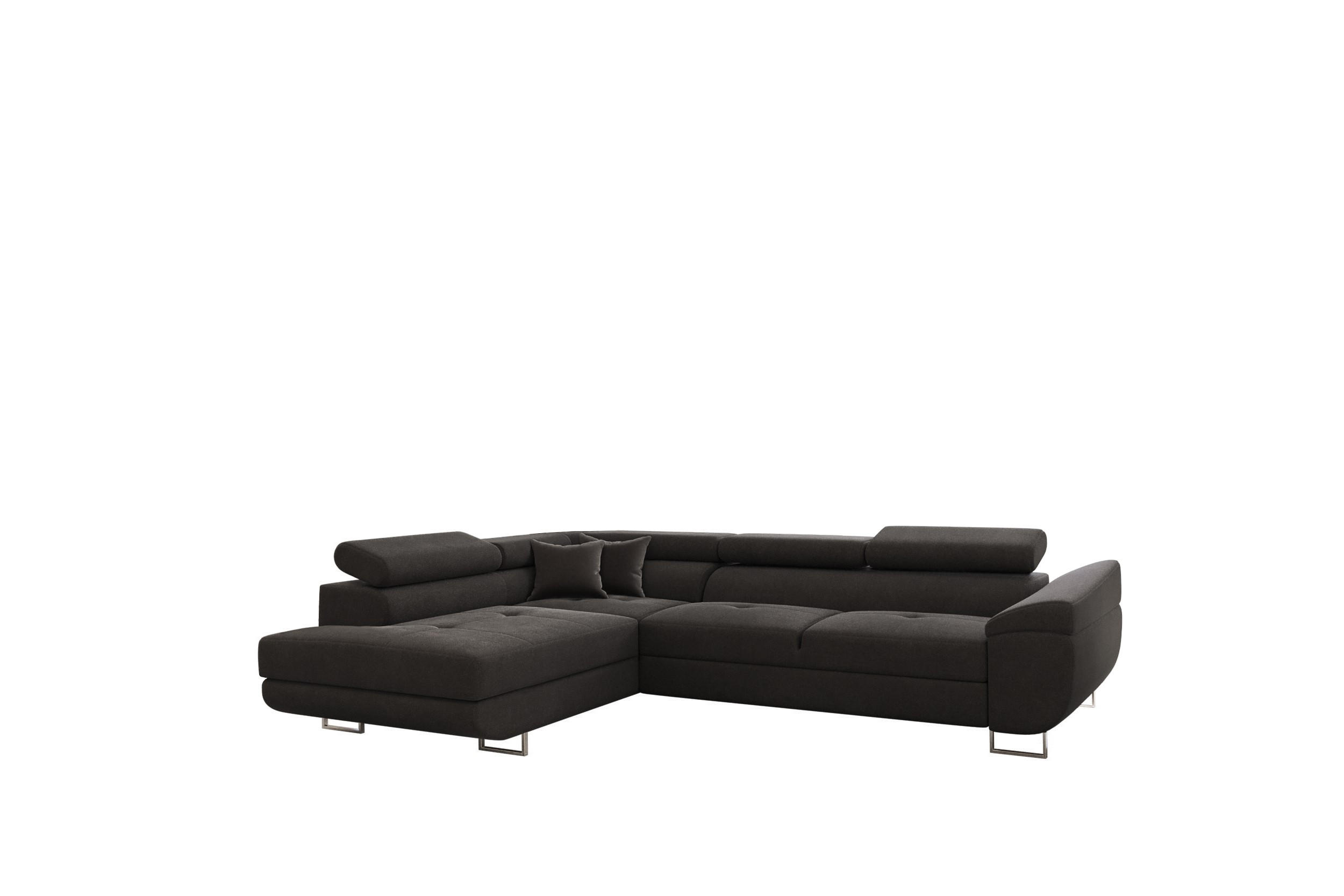 ECKSOFA FALIO L-Form Mit Schlaffunktion Im Modernen Stil Für Das Wohn Und Schlafzimmer Graphit Links - Graphitfarben, Holz/Textil (202/275cm) - Kaiser Möbel