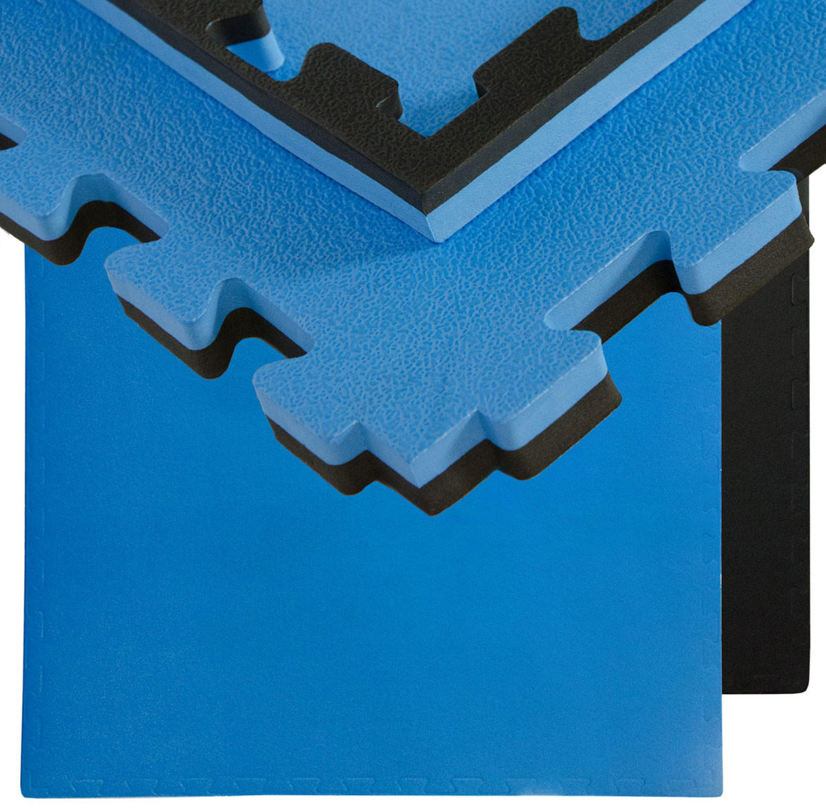 BODENSCHUTZMATTE 90x90x2,5 cm, Schwarz/Blau , 2er Set - Blau/Schwarz, Kunststoff (90/90cm) - eyepower