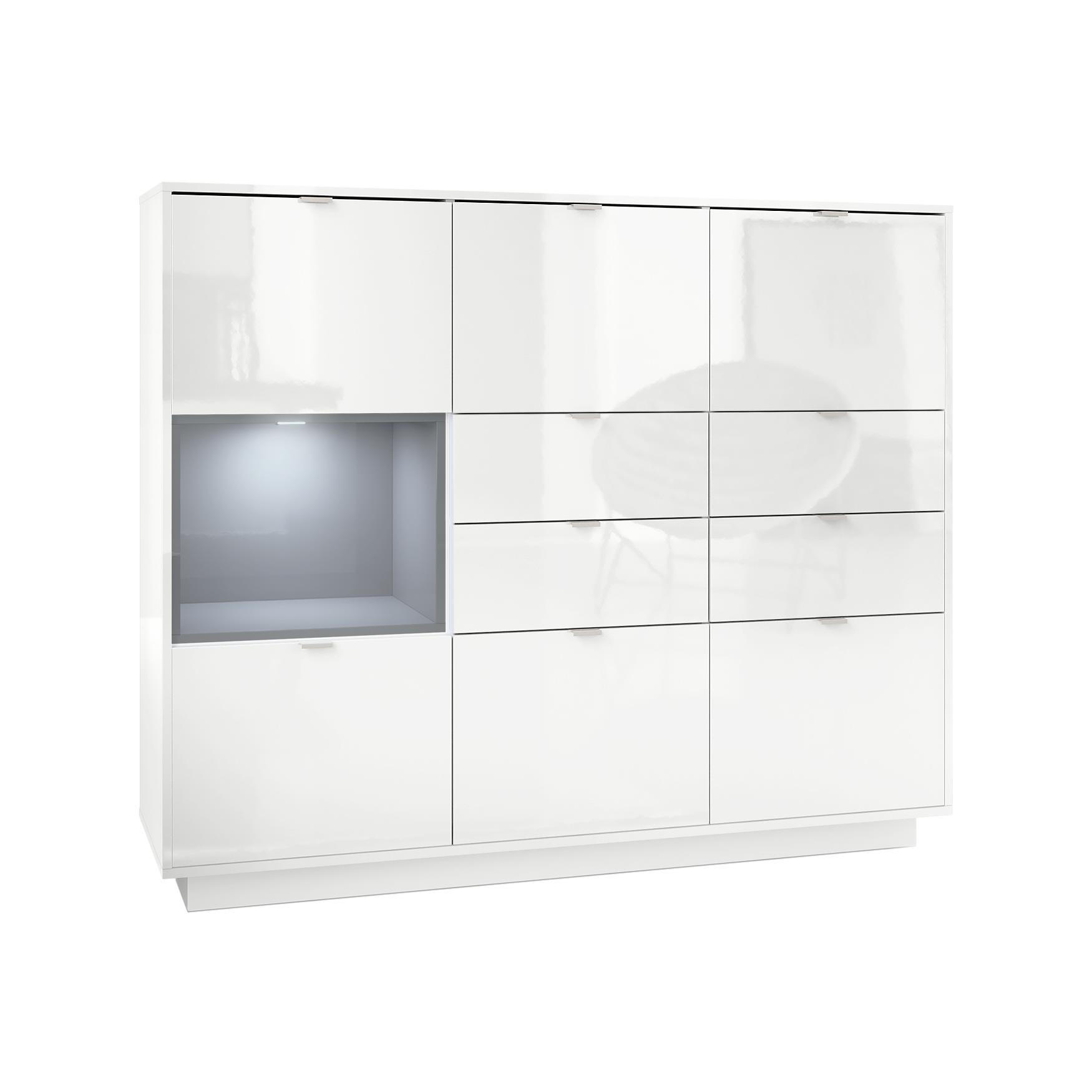 Vladon Highboard Grau 153x123x37 cm