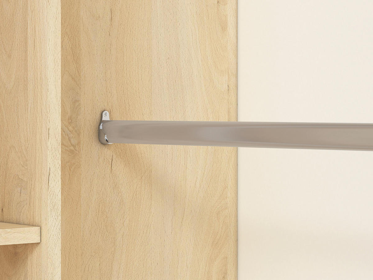 ECKSCHRANK Drop Fjord Buche / weiß / grau 82 / 82 / 199cm - Multicolor/Braun, Holz/Holzwerkstoff (82/199/82cm) - Feldmann-Wohnen