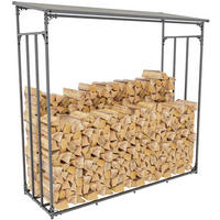KAMINHOLZREGAL 185/70/185 cm Metall anthrazit - Anthrazit/Schwarz, Metall (185/185/70cm) - CLP
