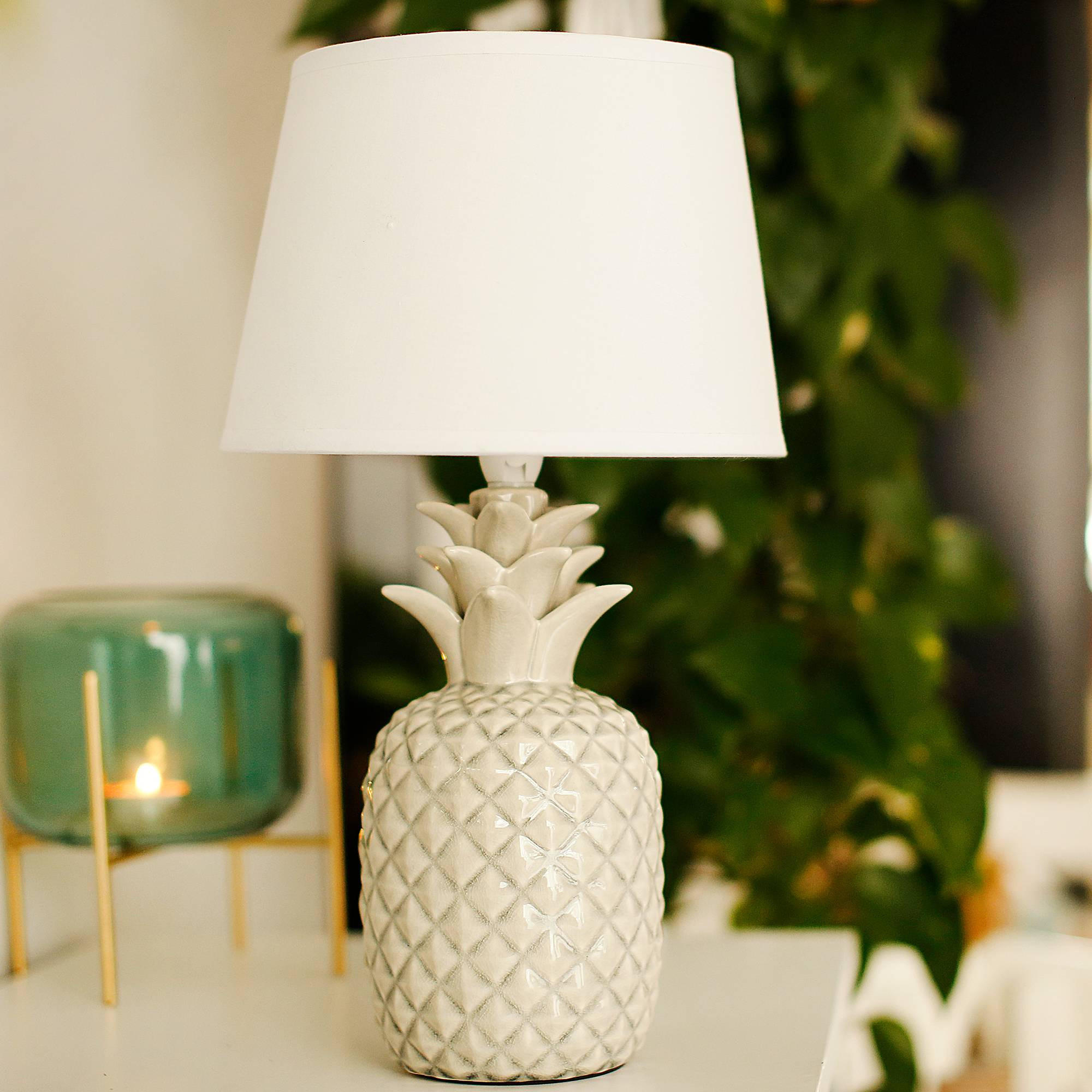 TISCHLAMPE AREDI 2-er Set, Weiß - Weiß, Keramik/Textil (22/22/38cm) - KONSIMO®
