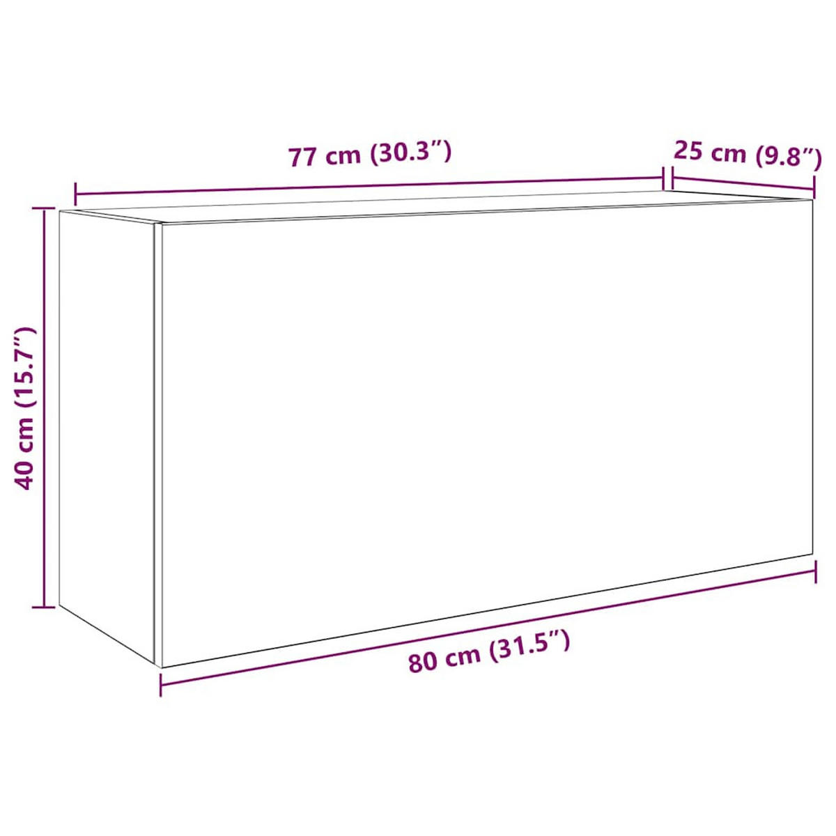 BAD-WANDSCHRANK Sonoma-Eiche 80/25/40 Cm Holzwerkstoff - Hellbraun, Holzwerkstoff (25/40/80cm) - vidaXL