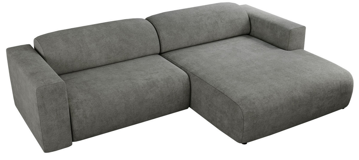 ECKSOFA PASADENA Grau Struktur - Rechts Seite - Schwarz/Grau, Kunststoff/Textil (180/288cm) - MKS