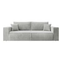 SOFA FARESE Hellgrau mit Cordbezug - Hellgrau, Textil/Metall (257/85/102cm) - Selsey