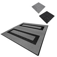 GARAGENBODENFLIESEN Belüftete mit Kanten – 165 Grau und 60 Schwarz - Grau, Kunststoff (40/1.8/40cm)