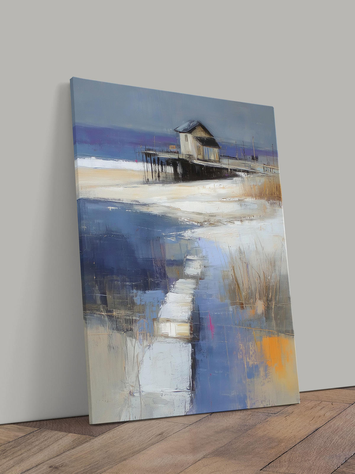 LEINWANDBILD 50x70 cm Strand blau Bild Wohnzimmer - Beige, Textil (50/70cm) - artissimo