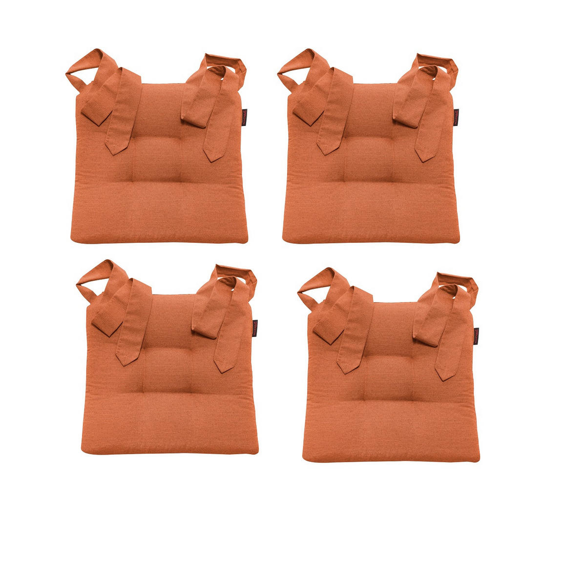 STUHLKISSEN Fino mit Schleifenband orange 4er Set - Orange, Textil (46/42/7cm) - Magma Heimtexx