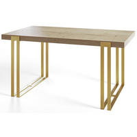 ESSZIMMERTISCH ROSA, ausziehbarer Tisch 140-240X80X77 cm, Farbe: HALIFAX, mit Metallbeinen in Farbe Gold - Goldfarben/Naturfarben, Holzwerkstoff (140/80/77cm) - Alpi-Möbel