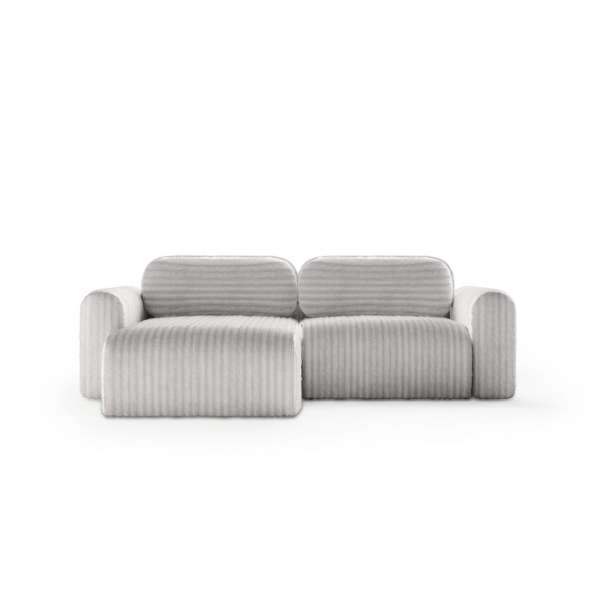 ECKSOFA mit Schlaffunktion Emmen Mini, Grau - Grau, Textil (246/100cm) - Fedve