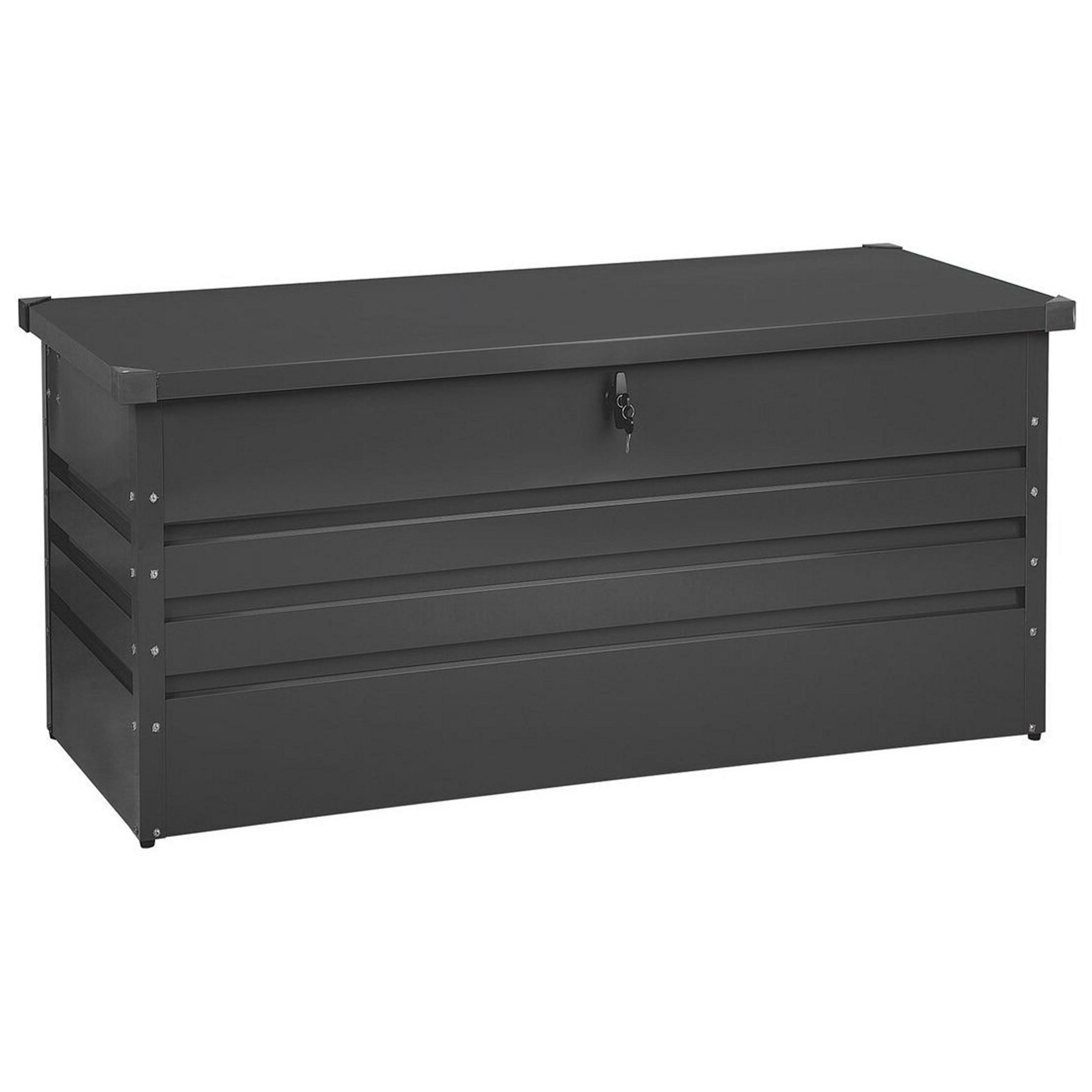 AUFLAGENBOX Stahl graphitgrau 132/62 cm Cebrosa - Graphitfarben, Metall (132/64/62cm) - Beliani