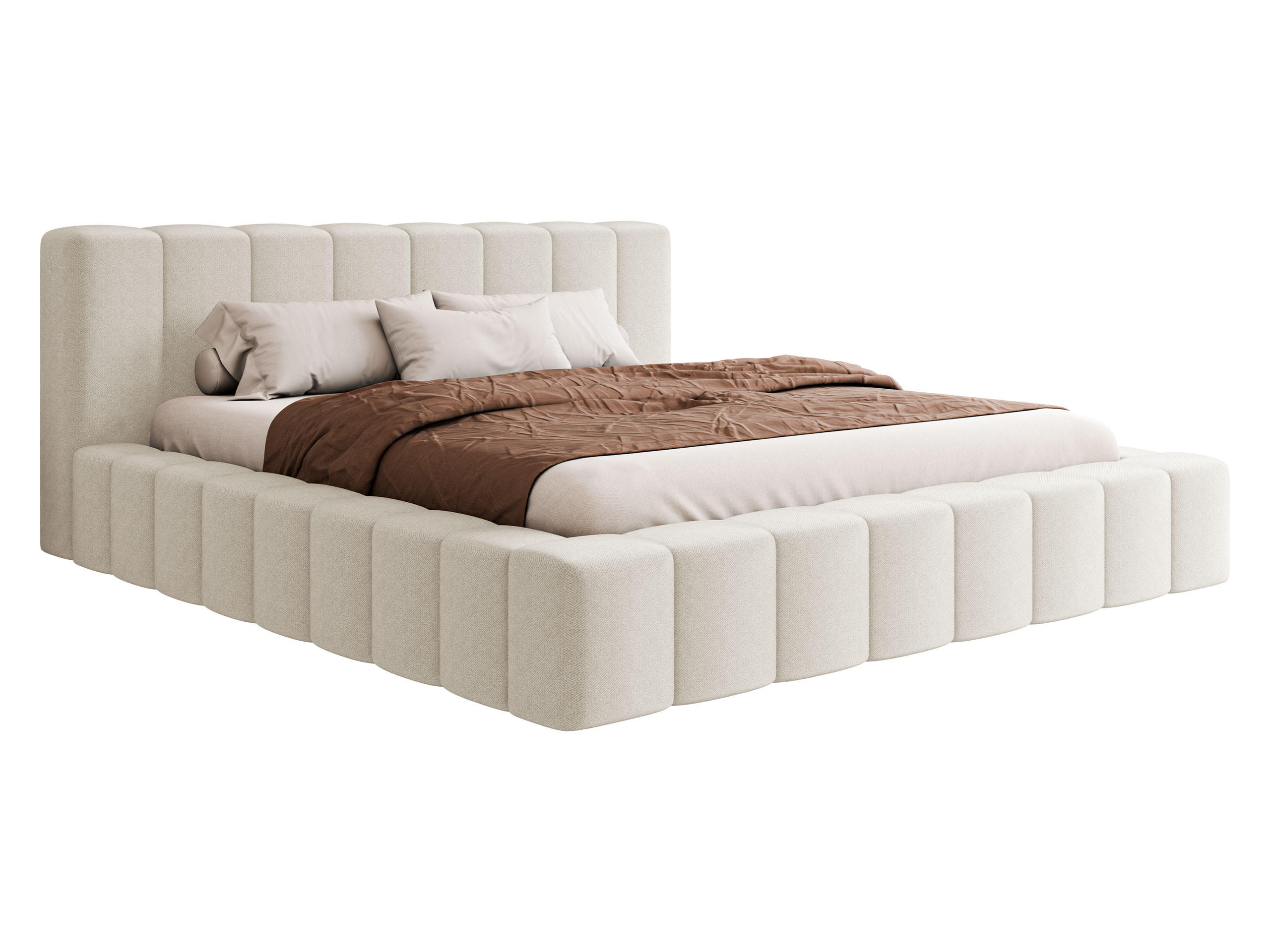 POLSTERBETT Makira - Creme, Holz/Holzwerkstoff (140/200cm) - MIRJAN24