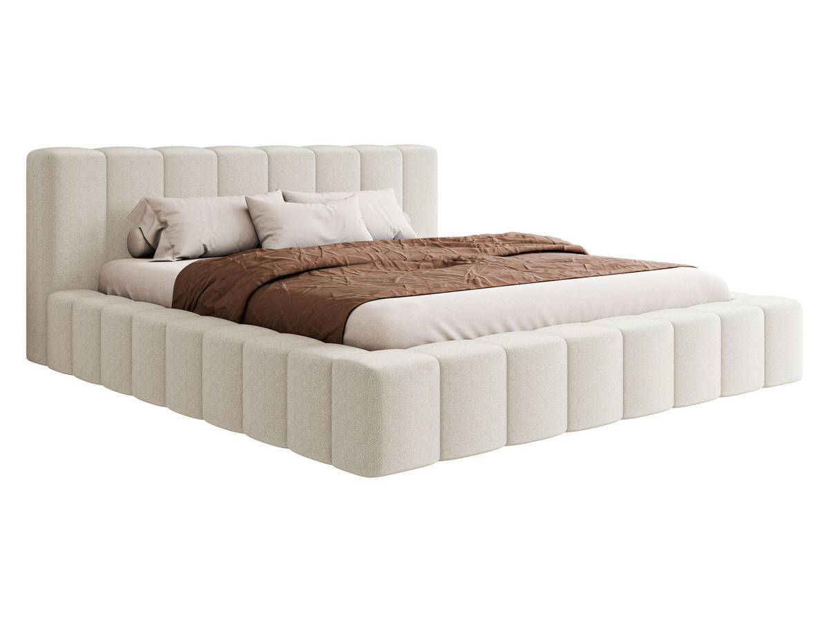 POLSTERBETT Makira - Creme, Holz/Holzwerkstoff (140/200cm) - MIRJAN24