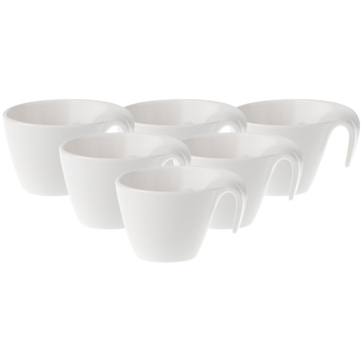 KAFFEETASSEN Flow weiß 200 ml 6er Set - Weiß, Keramik (0.2L) - Villeroy & Boch