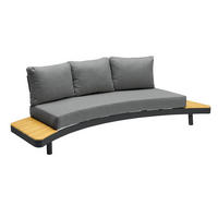 LOUNGESOFA Madison 258x94x74 cm, Natur, Teakholz - Anthrazit/Naturfarben, Holz/Metall (258/74/94cm) - dasmöbelwerk