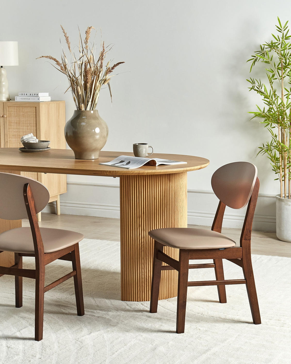 ESSZIMMERSTUHL 2er-Set Holz Hellbraun/Braun Amery - Hellbraun, Holz (45/80/50cm) - Beliani