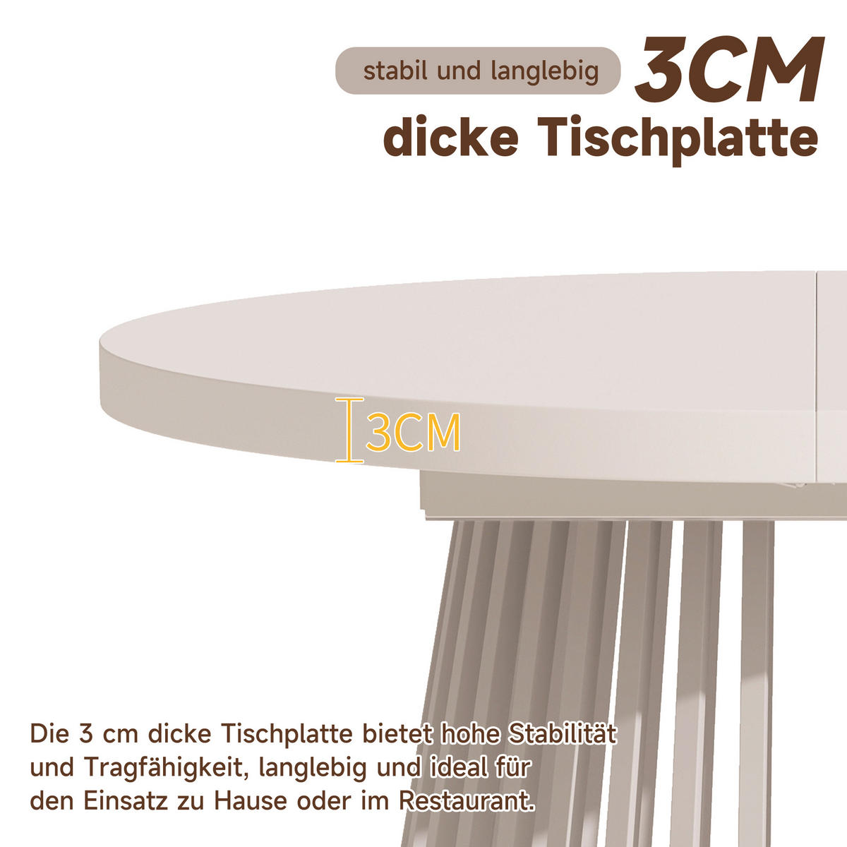ESSTISCH Kaschmir ausziehbar 100-176cm 4-8 Personen 100cm - Kaschmir, Holzwerkstoff (176/100/76cm) - FLIEKS