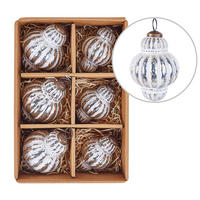 WEIHNACHTSBAUMKUGELN 11/14 cm Silber Cremeux - Silberfarben, Glas (10/14/10cm) - Beliani