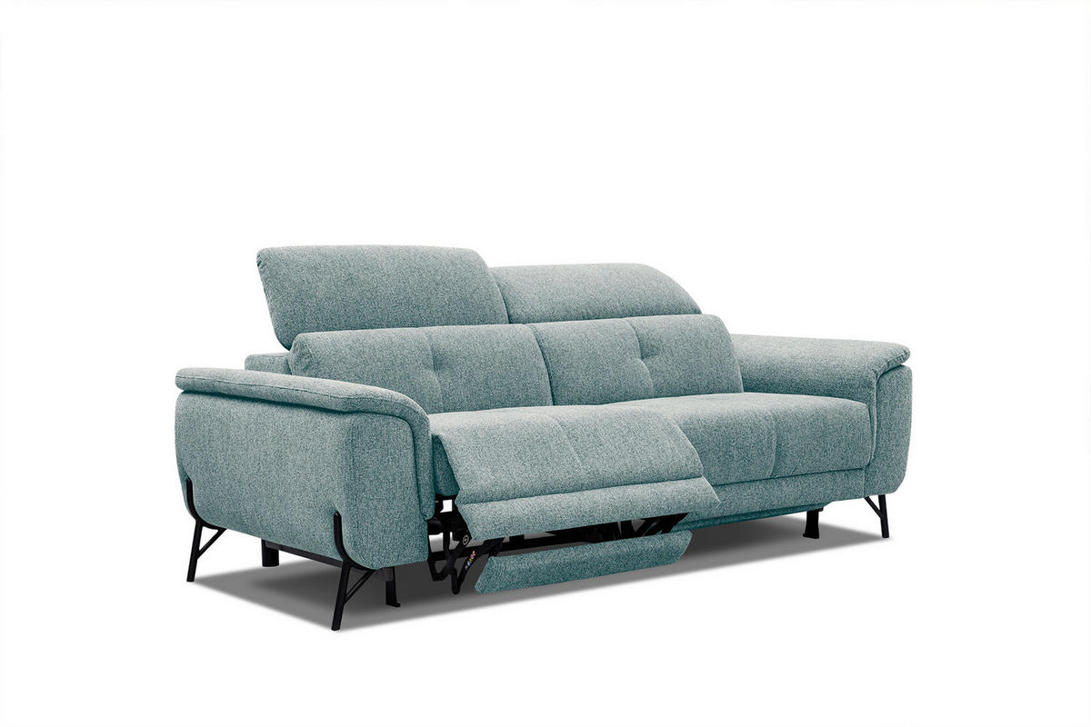 SOFA AVENA 3-Sitzer mit 2 Relaxfunktionen, mintgrün - Mintgrün, Holzwerkstoff/Textil (204/80/108cm) - Courtois Laville