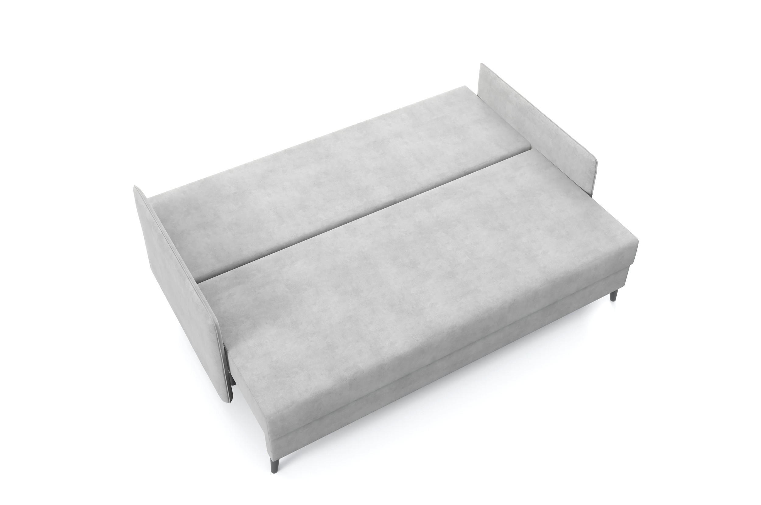 SCHLAFSOFA - Sofa Marla - Hellgaru (Zetta 302) - Hellgrau, Holz (208/96/98cm) - Möblo