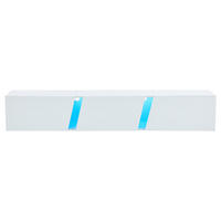 TV-ELEMENT180X35X30CM Wandmontierter Lowboard Hängend Weiß Hochglanz LED - Weiß, Holz (43.82/17.15/132.08cm) - Raelunyi