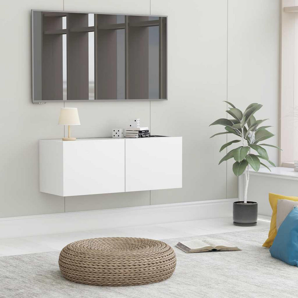 TV-SCHRANK Weiss 80/30/30 Cm Holzwerkstoff - Weiß, Holzwerkstoff (30/80/30cm) - vidaXL