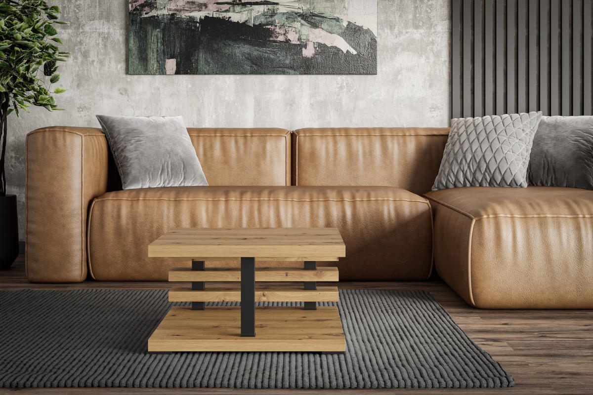 KAFFEETISCH 60x60x32 cm - Artisan Eiche Optik - YOTO - Eichefarben, Holzwerkstoff (60/60/32cm) - ALTDECOR
