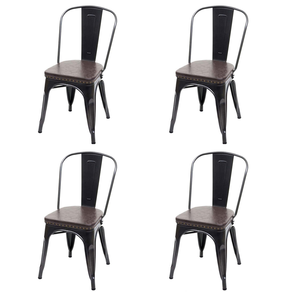 ESSZIMMERSTUHL H10E Braun 4er-Set - Braun, Metall (44/85/49cm) - MCW