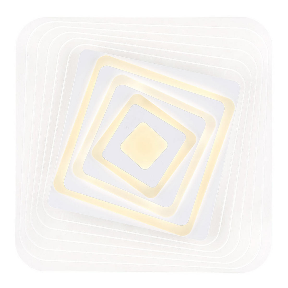 DECKENLEUCHTE LED, Metall-Acryl, Weiß, CCT, App-Steuerung - Weiß, Metall (50/50/6.5cm) - Globo Lighting