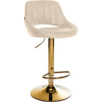 BARHOCKER Lederlook Creme - Goldfarben/Creme, Textil/Metall (47/85/48cm) - CLP