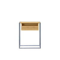 LOFT-KONSOLE mit Schublade für den Flur im industriellen Stil KING II - Eichefarben, Holz (70/90/20cm) - Rawood Furniture