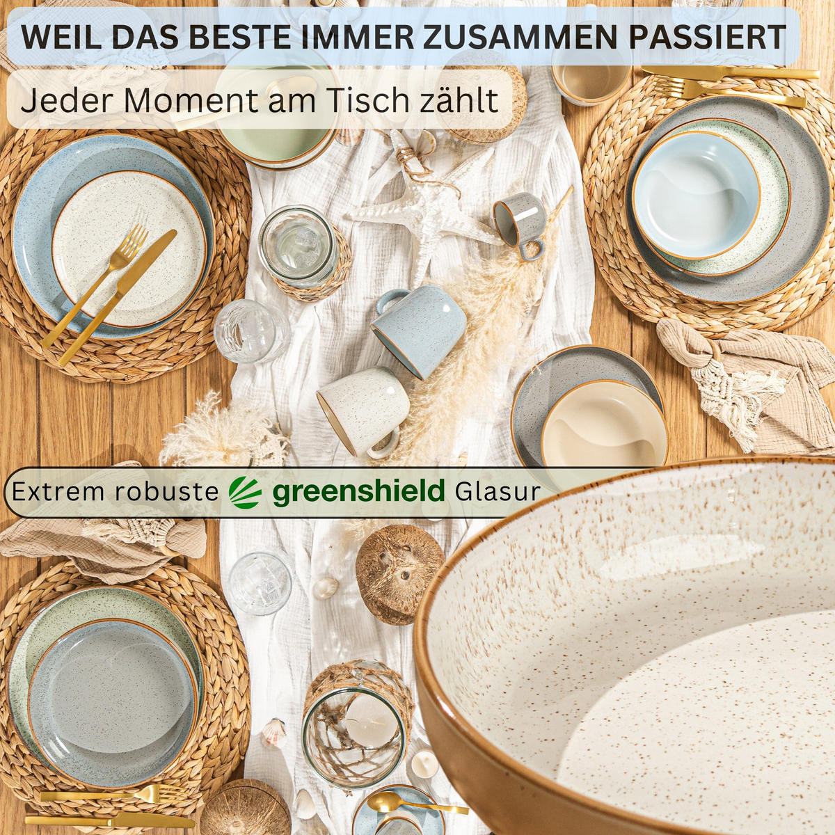 PASTASCHALEN SET RIO - 4 teilig aus Steingut - Multicolor, Keramik (17cm) - Sänger