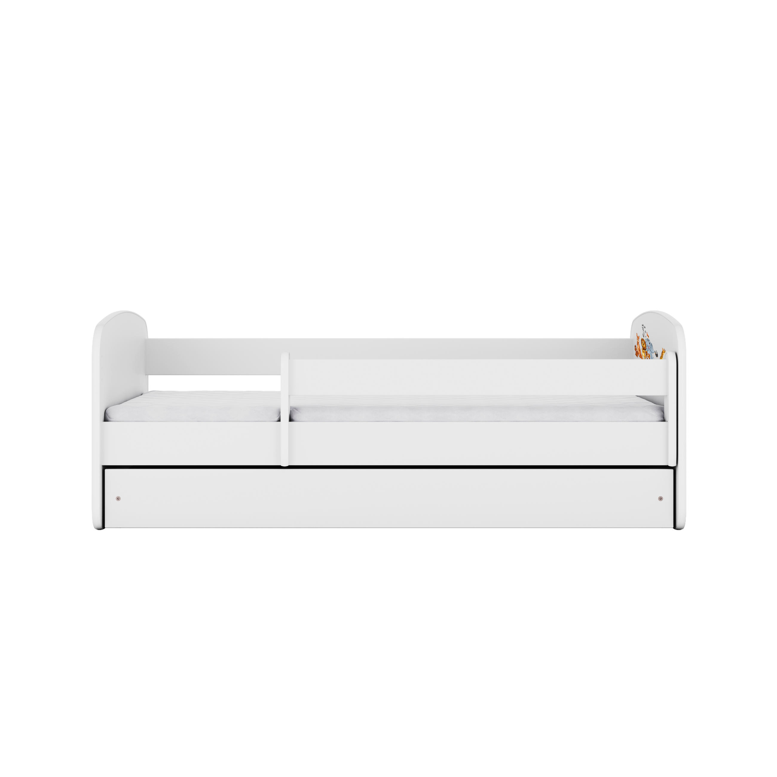 KINDERBETT Tiere mit Schublade 160/80 90/61/164 - Weiß, Holzwerkstoff (80/160cm) - RAUMHIRSCH FURNITURE