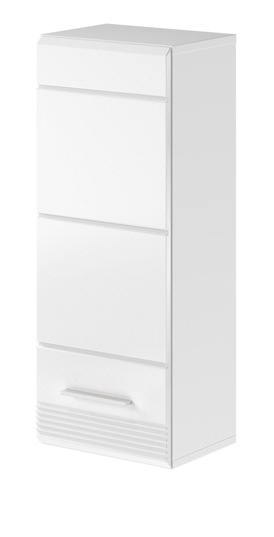 HÄNGESCHRANK, weiß Hochglanz, 30 x 77 cm, Badschrank - Weiß Hochglanz/Silberfarben, Holzwerkstoff/Kunststoff (30/77/23cm) - Inn.Furn