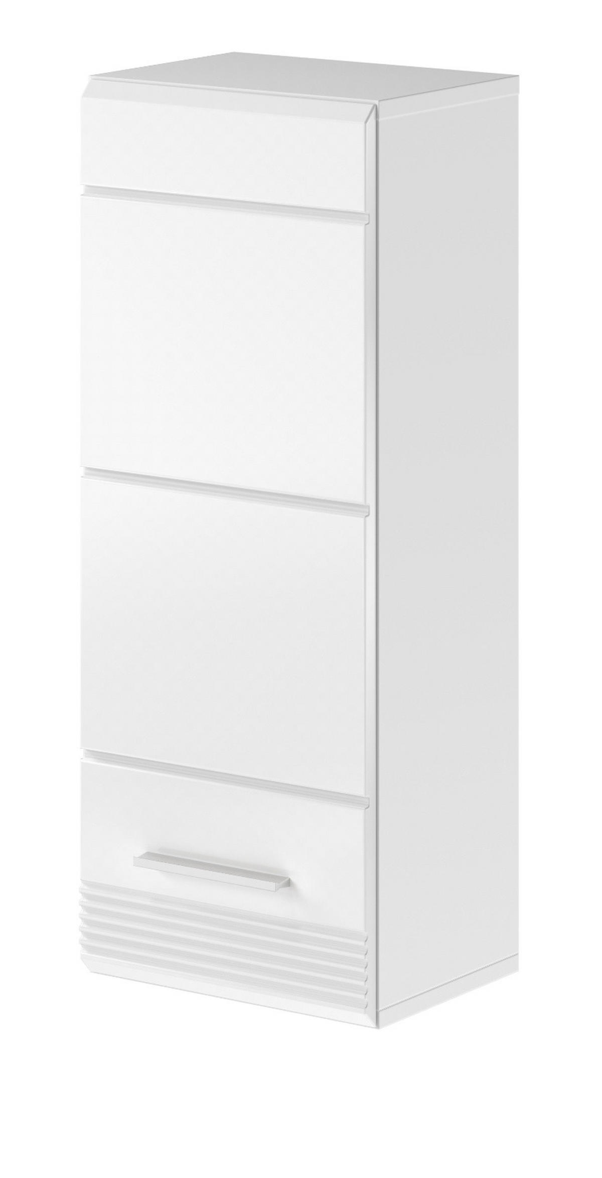 HÄNGESCHRANK, weiß Hochglanz, 30 x 77 cm, Badschrank - Weiß Hochglanz/Silberfarben, Holzwerkstoff/Kunststoff (30/77/23cm) - Inn.Furn