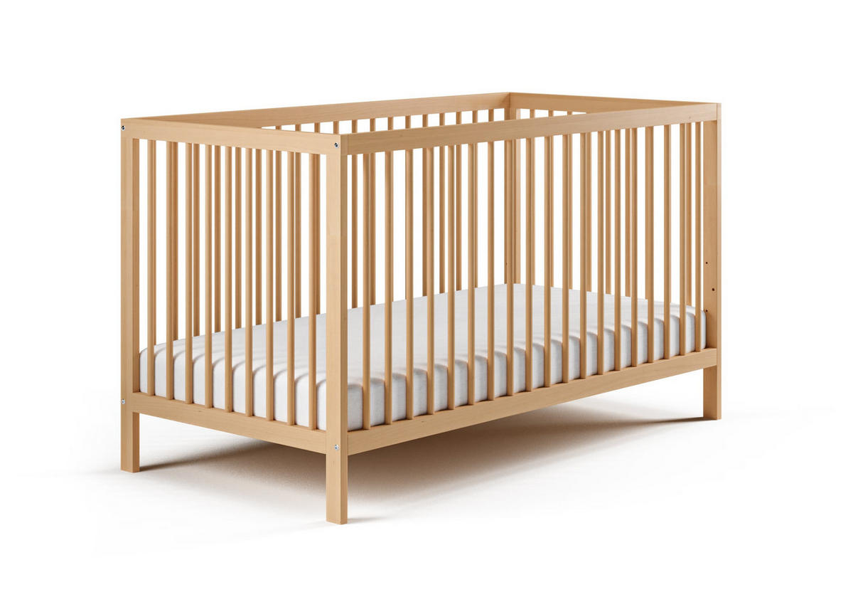 BABYBETT 60x120 cm in natur - Naturfarben, Holz (60/120cm) - Kids Collective