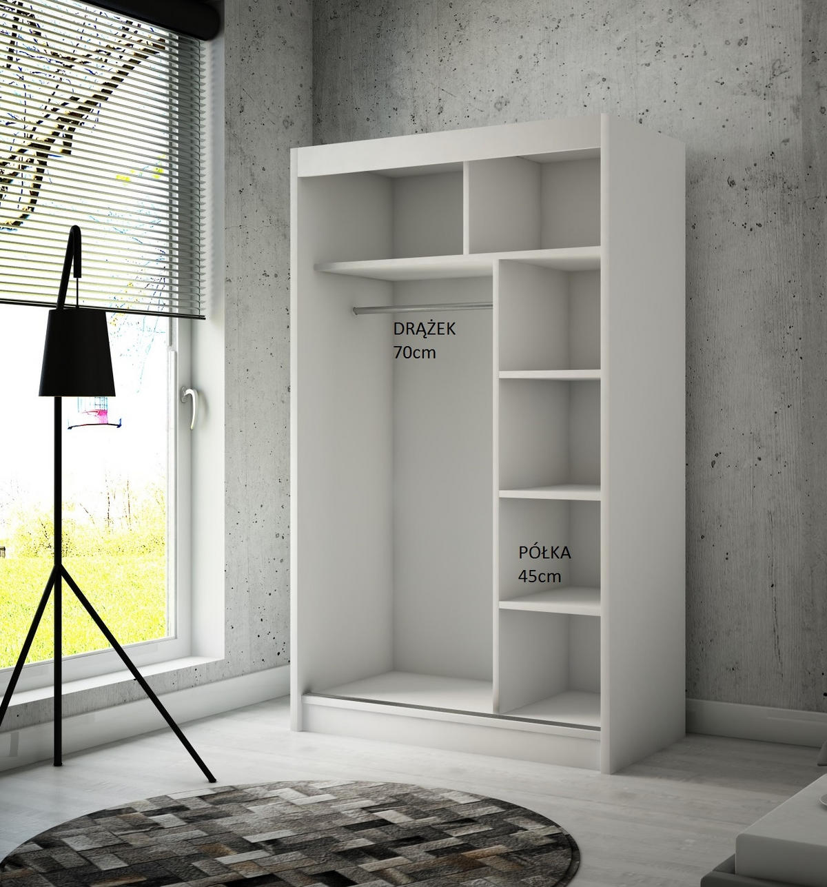 SCHRANK Schwarz PAKO Schiebetür Mit Spiegel 120 cm - Schwarz, Holzwerkstoff (120/215/61cm) - Sepro Meble