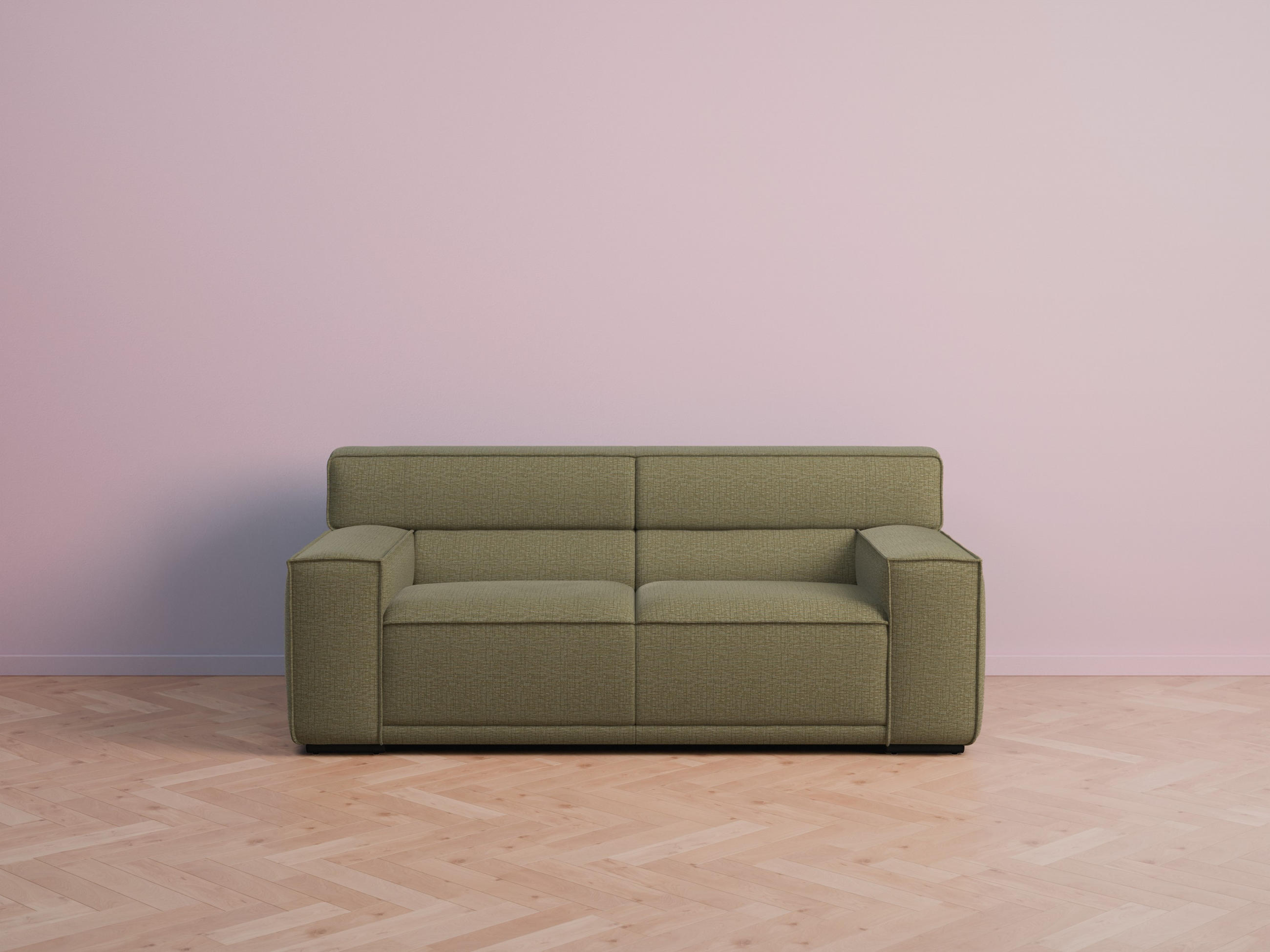 2,5-SITZER Umea Chenille Grün 194/106/78 cm - Jadegrün, Kunststoff/Textil (194/78/106cm) - foamnova
