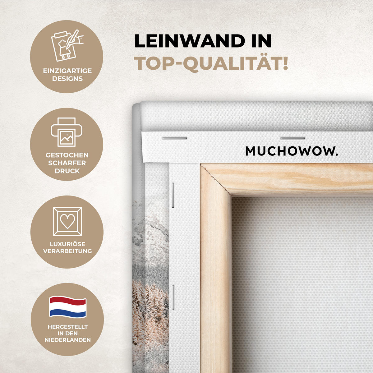 LEINWANDBILD Natur - Winter - Bäume - Berge - Schnee 20x20 cm - Weiß Hochglanz, Textil (20/20cm) - MuchoWow