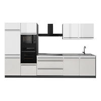 KUCHYNKA R-Line, Biely vysoký lesk/antracitová, 340 cm Marmori työtaso - biela s vysokým leskom/antracitová, kompozitné drevo (340/206.8/60cm) - Vicco
